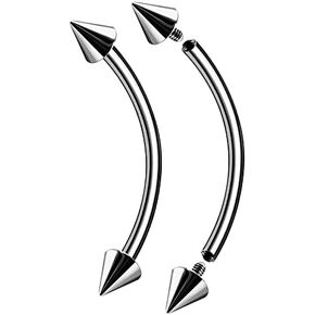 2PCS Titanium G23 Internally Curved Barbell 16g 1.2mm 3mm Ball Eyebrow Rook Tragus Lip Earrings Piercing Jewelry Pick Size in Kuwait
