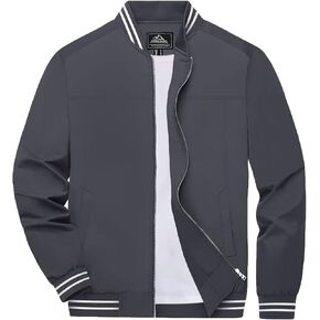 Boladeci Men's Bomber Jackets Lightweight Water Resistant Breathable Spring Fall Full Zip Thin Windbreaker Light Jackets