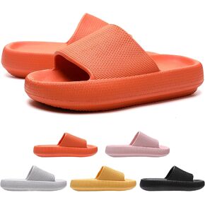 OCIOVAN Pillow Slippers Slides for Women and Men, Non-Slip Massage Foam Shower Bathroom Home Floor Thick Sole Quick Drying Womens Mens Sandals, Soft Comfortable EVA Platform Open Toe Slides Shoes in Kuwait