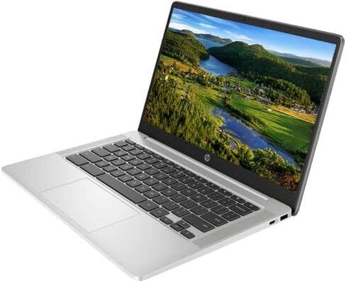 2022 Newest HP Chromebook Laptop, 14" HD Screen, AMD 3015Ce Processor, 4GB RAM, 32GB eMMC Flash Memory, Webcam, WiFi, Bluetooth, Fast Charge, Chrome OS, Mineral Silver in Saudi Arabia