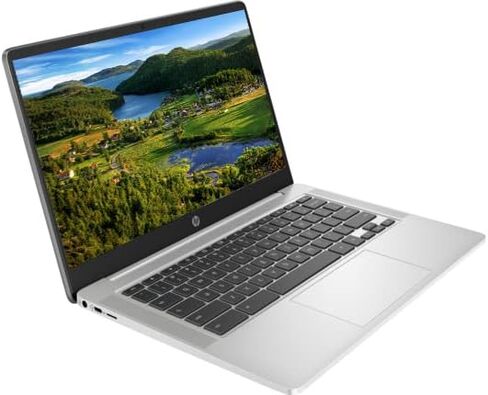 2022 Newest HP Chromebook Laptop, 14" HD Screen, AMD 3015Ce Processor, 4GB RAM, 32GB eMMC Flash Memory, Webcam, WiFi, Bluetooth, Fast Charge, Chrome OS, Mineral Silver in Saudi Arabia