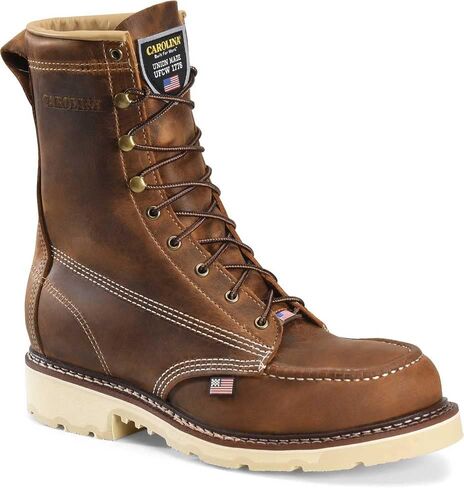 Carolina Men's 8 Inch Ferric Moc Toe Dark Brown 8.5 D(M) US in Kuwait