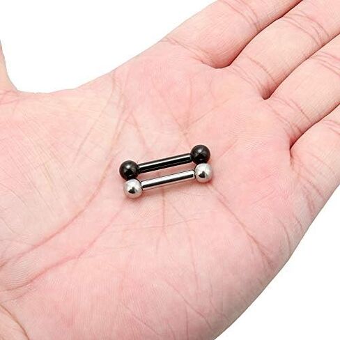 Lcolyoli PA Ring-Internally Threaded Straight Barbell Nipple Ring 316L Surgical Steel Genital Pierced Body Jewelry 2G 4G 6G 8G 12mm 16mm in Saudi Arabia