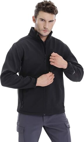 TRAILSIDE SUPPLY CO. Men's Softshell Fleece-Lined Jackets/Winter Outdoor Coats/Windbreaker/Medium-Weight Water-Repellent in Kuwait