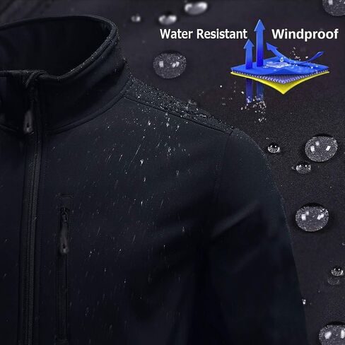 TRAILSIDE SUPPLY CO. Men's Softshell Fleece-Lined Jackets/Winter Outdoor Coats/Windbreaker/Medium-Weight Water-Repellent in Kuwait