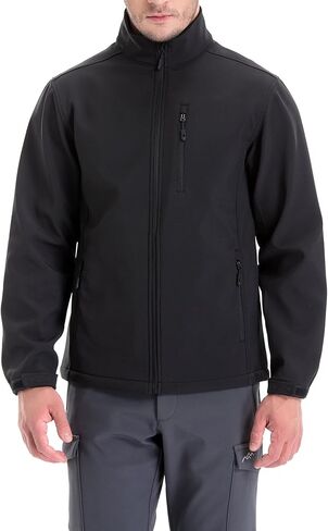 TRAILSIDE SUPPLY CO. Men's Softshell Fleece-Lined Jackets/Winter Outdoor Coats/Windbreaker/Medium-Weight Water-Repellent in Kuwait