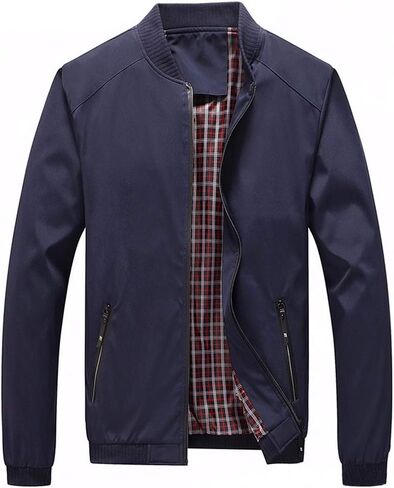 Men's Casual Lightweight Flight Jacket Softshell Zipper Windbreaker Bomber Jacket in Kuwait