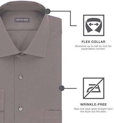 Van Heusen Men's Dress Shirt Regular Fit Flex Collar Check in Kuwait