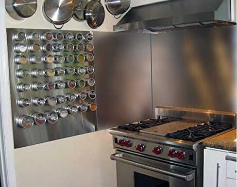 Stainless Steel Backsplash, 36" X 30", Flat Panel in Kuwait