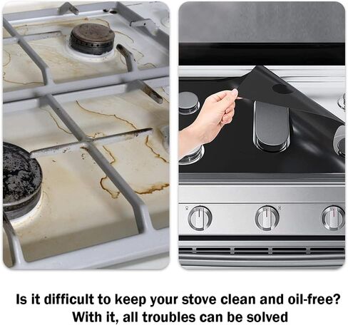Stove Protector - Non Stick Stove Protector for Gas Range Compatible with Stove top Samsung Gas Range NX58F5500SS NX58J5600SG NX58K3310SS NX58K7850SG NX58R5601SS NX58K7850SS NX58R4311SG NX58R4311SS in Saudi Arabia