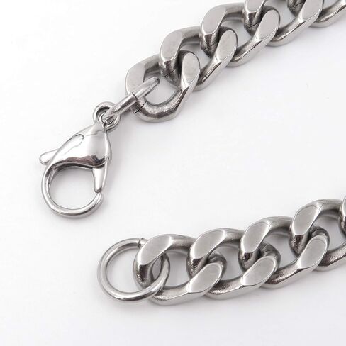 Steelmeup Stainless Steel Simple Curb Cuban Link Chain Bracelet for Men Boys 6mm 8mm 10mm 12mm 7inch 8inch 9inch in Saudi Arabia