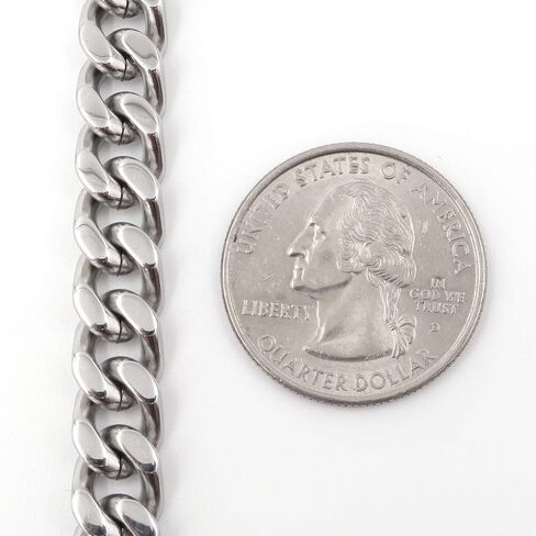 Steelmeup Stainless Steel Simple Curb Cuban Link Chain Bracelet for Men Boys 6mm 8mm 10mm 12mm 7inch 8inch 9inch in Saudi Arabia