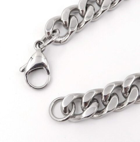 Steelmeup Stainless Steel Simple Curb Cuban Link Chain Bracelet for Men Boys 6mm 8mm 10mm 12mm 7inch 8inch 9inch in Saudi Arabia