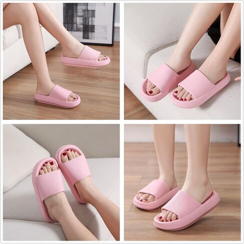 OCIOVAN Pillow Slippers Slides for Women and Men, Non-Slip Massage Foam Shower Bathroom Home Floor Thick Sole Quick Drying Womens Mens Sandals, Soft Comfortable EVA Platform Open Toe Slides Shoes in Saudi Arabia