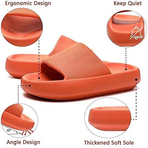 OCIOVAN Pillow Slippers Slides for Women and Men, Non-Slip Massage Foam Shower Bathroom Home Floor Thick Sole Quick Drying Womens Mens Sandals, Soft Comfortable EVA Platform Open Toe Slides Shoes in Kuwait