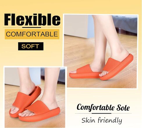 OCIOVAN Pillow Slippers Slides for Women and Men, Non-Slip Massage Foam Shower Bathroom Home Floor Thick Sole Quick Drying Womens Mens Sandals, Soft Comfortable EVA Platform Open Toe Slides Shoes in Kuwait