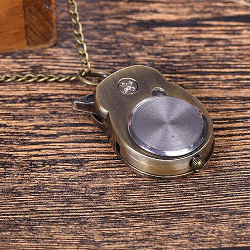 JewelryWe خمر ساعة الجيب الجدة البومة المنجد قلادة ساعة Steampunk كوارتز قلادة ساعة مع سلسلة 31.5 بوصة، لعيد الميلاد عيد الميلاد in Kuwait