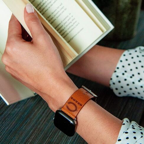 GAME TIME Chicago Bears Premium Leather Watch Band Compatible with Apple Watch in Saudi Arabia