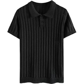 تي شيرت OYOANGLE رجالي بأكمام طويلة شبكي شفاف شفاف من خلال نسيج مضلع in Kuwait