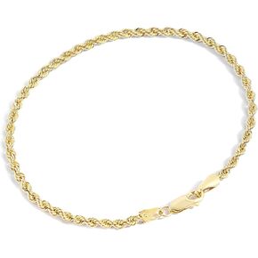 Jewelry Atelier Gold Filled Chain Bracelet Collection - 14K Solid Yellow Gold Filled Rope Chain Bracelets for Women and Men with Different Sizes (2.7mm, 3.8mm)