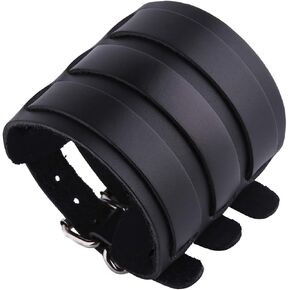 Men's leather broadband Cuff Bracelet guard wristband alloy fastening armor cuffs in Saudi Arabia