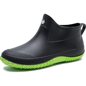 fereshte Men's Ankle Rain Boots Waterproof PVC Short Garden Boots