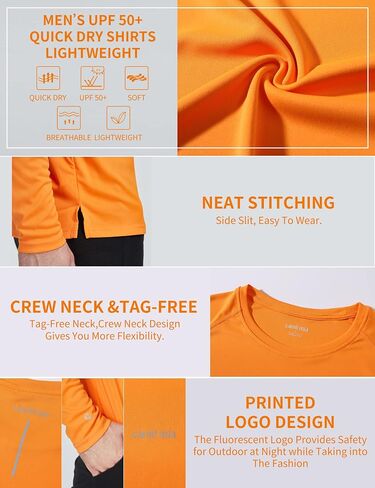 Camii Mia Mens Long Sleeve Sun Protection Shirts, Sun Shirts for Men UPF 50+ SPF T-Shirts for Fishing, Running, Hiking in Kuwait