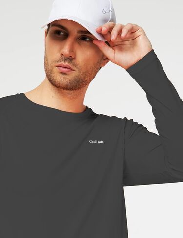 Camii Mia Mens Long Sleeve Sun Protection Shirts, Sun Shirts for Men UPF 50+ SPF T-Shirts for Fishing, Running, Hiking in Kuwait