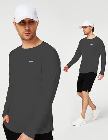 Camii Mia Mens Long Sleeve Sun Protection Shirts, Sun Shirts for Men UPF 50+ SPF T-Shirts for Fishing, Running, Hiking in Kuwait