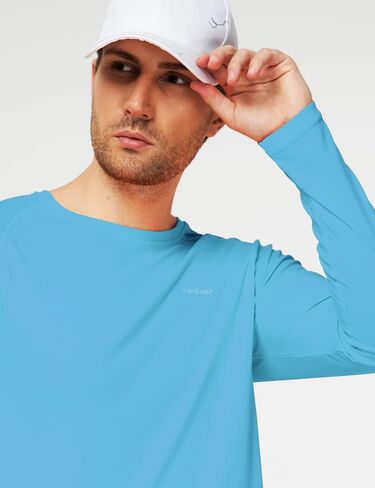 Camii Mia Mens Long Sleeve Sun Protection Shirts, Sun Shirts for Men UPF 50+ SPF T-Shirts for Fishing, Running, Hiking in Kuwait