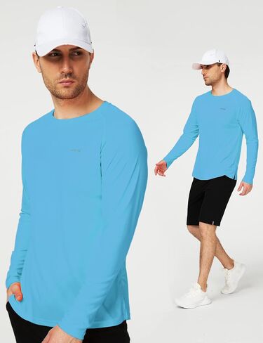 Camii Mia Mens Long Sleeve Sun Protection Shirts, Sun Shirts for Men UPF 50+ SPF T-Shirts for Fishing, Running, Hiking in Kuwait