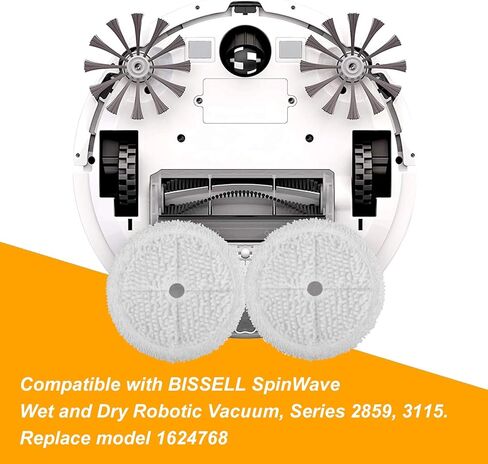 استبدال وسادات ممسحة التنظيف بالبخار لسلسلة Bissell 3115 2859 SpinWave الرطبة والجافة، وسادة قابلة لإعادة الاستخدام (6 عبوات)... in Kuwait