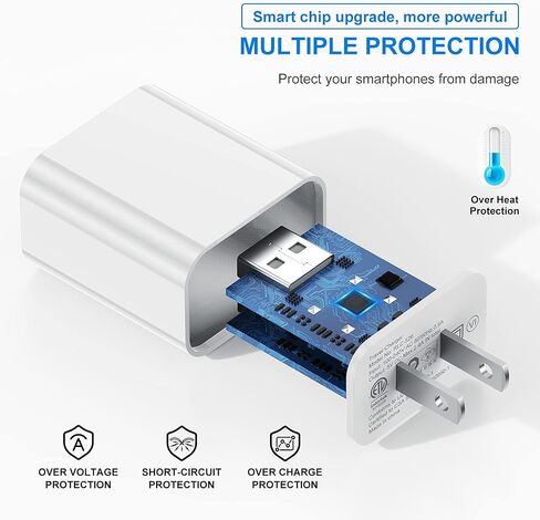 [Apple MFi Certified] Wall Charger for iPhone 14 13 12 11 (X XS XR Plus Pro Max) iPad, 6ft Type C to Lightning Cable Cord & USBC Super Fast Charging Rapid Block, 2 Pack, Quick USB Box Plug Cube Brick in Kuwait