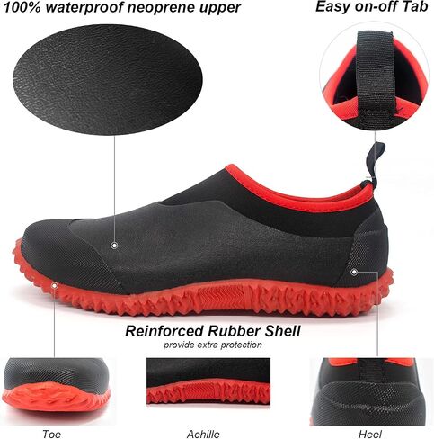 SWIFTFROG Men’s Garden Boots - Unisex Waterproof Ankle Slip-On Footwear Rubber Rain Boots for Men Women Outdoor,Camping,Gardening in Saudi Arabia