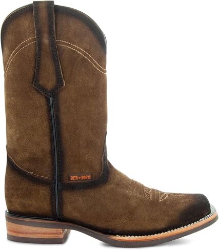 Soto Boots Men's Suede Burnished Cowboy Boots H50037 in Saudi Arabia