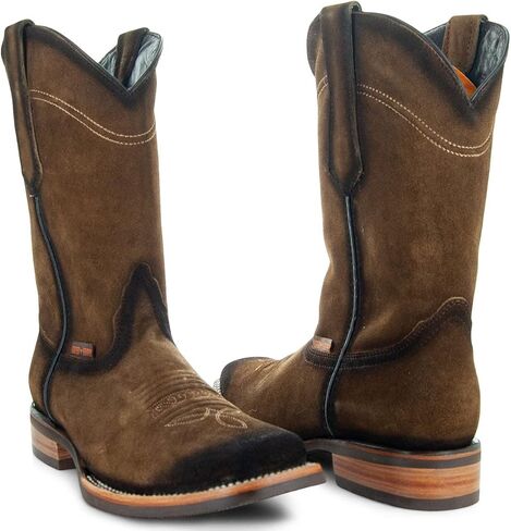 Soto Boots Men's Suede Burnished Cowboy Boots H50037 in Saudi Arabia