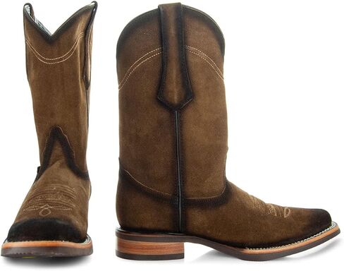 Soto Boots Men's Suede Burnished Cowboy Boots H50037 in Saudi Arabia