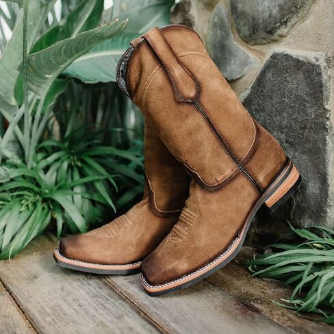 Soto Boots Men's Suede Burnished Cowboy Boots H50037 in Saudi Arabia
