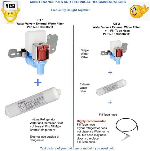GLOB PRO SOLUTIONS CK900194 WR57X33326, AP6995571 Fridge Ice Water Inlet Valve compatible with GE Hotpoint RCA Refrigerator Water valve General Electric Kenmore in Saudi Arabia