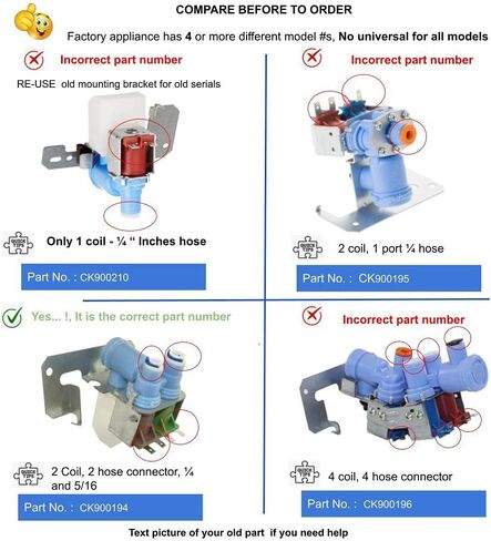 GLOB PRO SOLUTIONS CK900194 WR57X33326, AP6995571 Fridge Ice Water Inlet Valve compatible with GE Hotpoint RCA Refrigerator Water valve General Electric Kenmore in Saudi Arabia