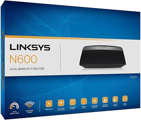 Linksys E2500 (N600) Advanced Simultaneous Dual-Band WiFi N Router, Renewed (E2500-RM2) in Kuwait
