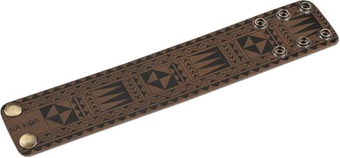 NA KOA Leather Cuff Bracelet with Polynesian Tattoo by Tricia Allen - Adjustable Wrist Size Looks Great on Men and Women in Saudi Arabia