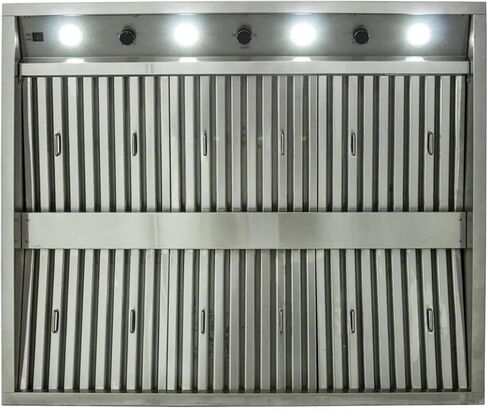 Blaze Outdoor 42 Inch 304 Grade Stainless Steel Vent Hood with 2000 CFM Blowers, Higher Installation, Adjustable Light, and Commercial Style Baffles in Saudi Arabia