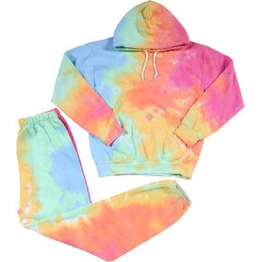 طقم سويت شيرت بقلنسوة مصبوغ يدويًا من Magic River وبنطلون رياضي متطابق in Kuwait