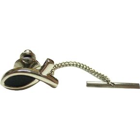 Black and Silver Toned Religious Jesus Ichthus Fish Tie Tack in Saudi Arabia