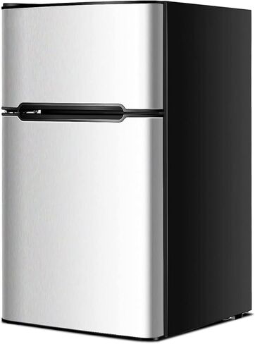 3.1 Cu.Ft Refrigerator 2 Doors, Mini Fridge With Freezer, Unique Shelf Design, With LED Light, Adjustable Control Thermostat, mini fridge - HPVFR310 in Kuwait