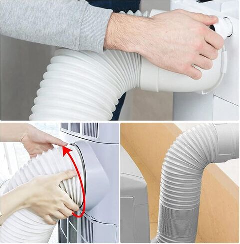 Erice Portable Air Conditioner Hose, Portable Exhaust Vent Hose with 5.9 Inch Diameter, Length up to 60", Exhaust Hose for Portable AC Vent Compatible with Delonghi & LG Air Conditioner Parts (White) in Saudi Arabia