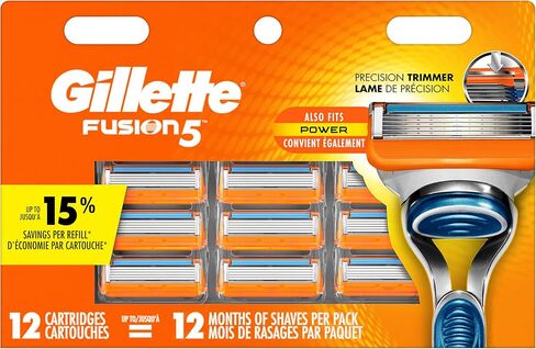 Gillette Fusion5 Men's Razor Blades, 12 Blade Refills in Kuwait