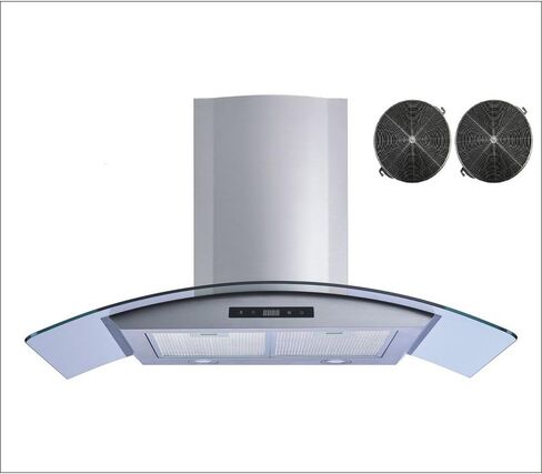 Winflo 30 In. Convertible Stainless Steel/Glass Wall Mount Range Hood with Mesh Filters and Touch Sensor Control in Saudi Arabia