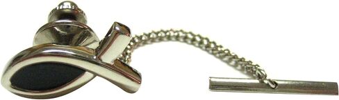 Black and Silver Toned Religious Jesus Ichthus Fish Tie Tack in Saudi Arabia